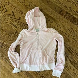 Juicy Couture pink French terry zip up hoodie